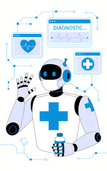 Friendly robot doctor offers medical help with diagnostics and care