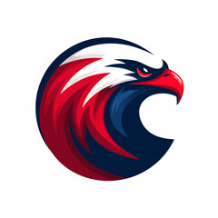 Obraz premium Bold eagle head illustration against a dark background ideal for logos