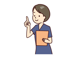 指差し説明をする看護師