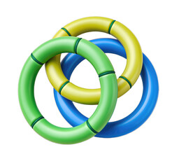 Interlocking Colorful Rings Abstract Design Element