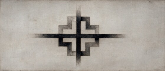 Abstract Geometric Art with Dark Lines and Light Background Creating Intriguing Visual Impact