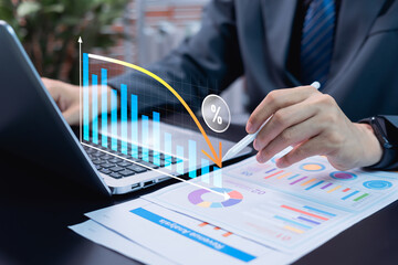 Business finance and budgeting concept showing cost management, savings, and profit optimization....