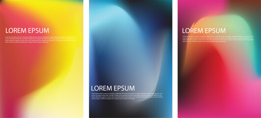 Abstract fluid gradients with text placeholders for design