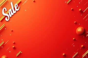 Vibrant red-orange sale background with glowing yellow streaks and sparkles, energetic promotional design.