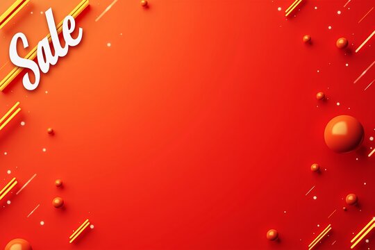 Vibrant red-orange sale background with glowing yellow streaks and sparkles, energetic promotional design.