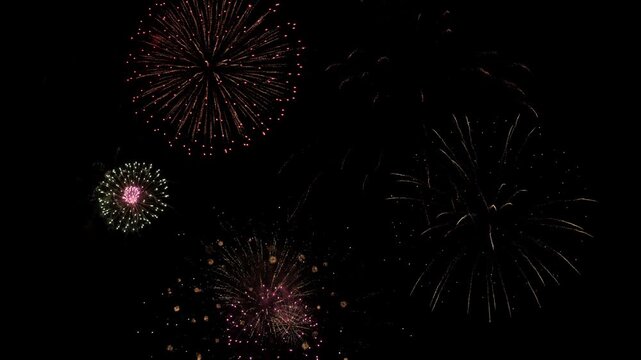 Beautiful colorful celebrate fireworks at night.