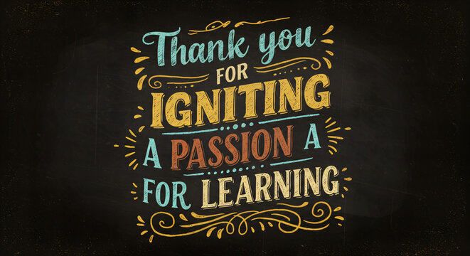 Express gratitude to teachers with this motivational thank you for inspiring learning