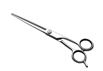 Shiny Professional Hair Scissors Isolated on Transparent Background