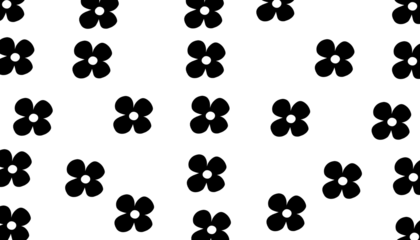 black floral silhouette pattern on white background