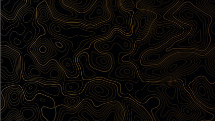 Black topographic contour line background with abstract modern design
