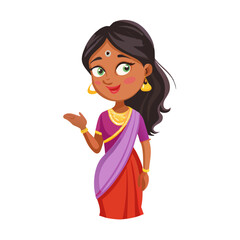 2d beautiful Indian woman cartoon character ready for animation moral stories, made by adobe illustrator and ready for animate cc.
