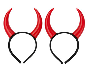 Cute Red Devil Horns Headband PNG for Costume Party and Fantasy Design Projects