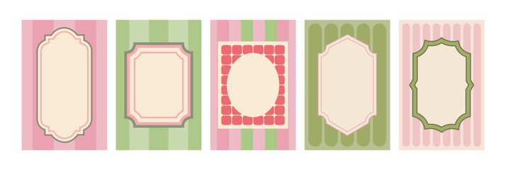 Christmas vector border frames. Trendy vintage border backgrounds for Xmas celebration. Perfect for greeting card, invitation, posters etc