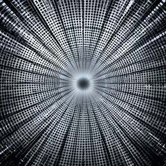 Hypnotic abstract tunnel effect with radial lines converging into bright light at the center, perfect for futuristic designs and digital backgrounds
