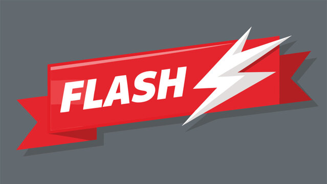 Red label graphic announcing a flash sale, featuring bold text and a dynamic design to attract attention..eps