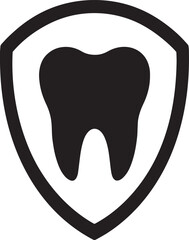 Patient silhouette leaving dentist chamber happily, holding gift bag with dental items.