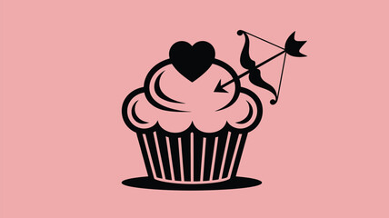 Sweeten the deal this Valentines Day with an adorable cupcake love arrow graphic for cards, invitations, and social media designs this season