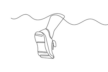 Obraz premium Stylish shoes continuous one line minimalist outline sketch footwear vector illustration 