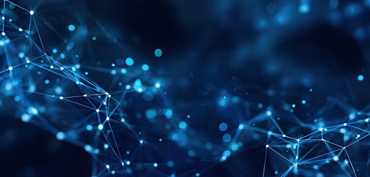 Abstract digital graphic with glowing connections of lines and nodes, simulating a network
