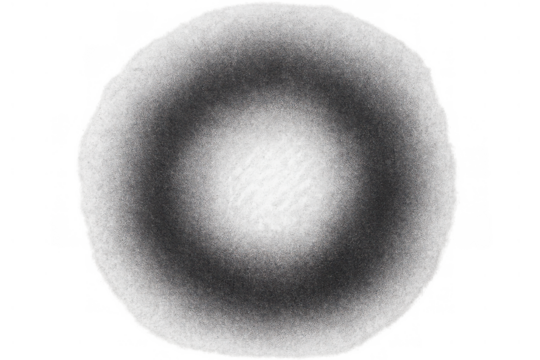 Abstract black and white smoke circle creating an evolving texture vortex on transparent background