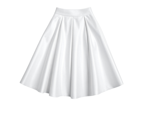  Flowing White Skirt for Elegant Events and Summer Outfit Styling PNG