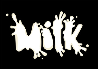 Design of splash milk letters