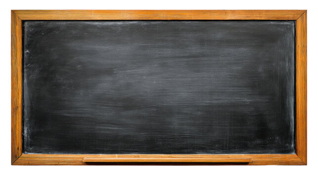 Empty vintage blackboard with wooden frame for education, school, teaching, or message presentation isolated as background design element on white background - Powered by Adobe