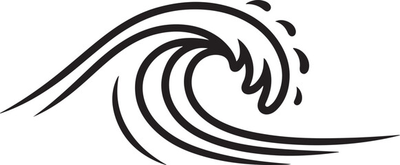 Ocean Wave Continuous Single Line Drawing Vector Illustration