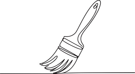 Paint Brush in One Continuous Line Art Illustration