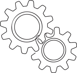 Gears in One Continuous Line Drawing