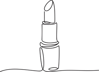 Continuous One Line Drawing of Lipstick Cosmetic