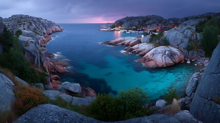 Remote Coastal Cliff with Sharp Rock Formations at Sunset