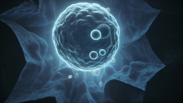 Detailed 3D visualization of a cellular organelle, illustrating the protective lysosomal membrane preventing cellular self-digestion