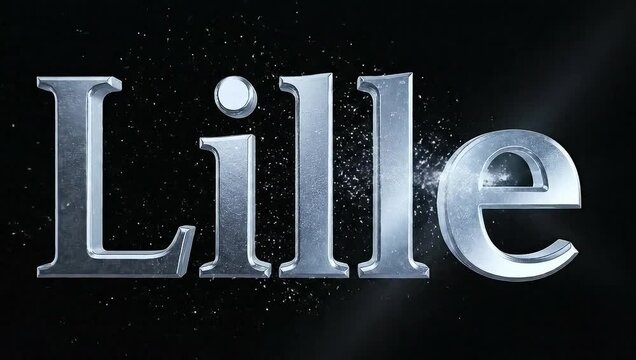 Lille text effect with metal style on a dark background, reflecting modern industrial aesthetics