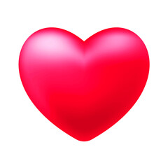 3d glossy red heart isolated on transparent background. Happy Valentine's day. PNG