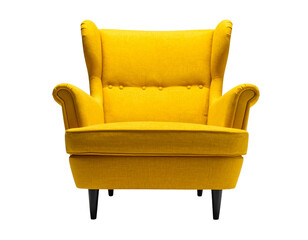  Contemporary Yellow Armchair – Designer Seating PNG