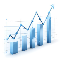 business graph on white background