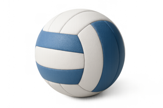 Volleyball classic white and blue ball on a transparent background, perfect for advertising or sport-related design