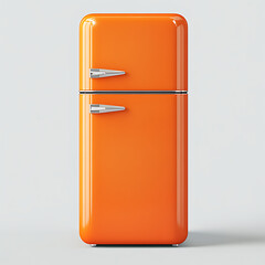 red refrigerator isolated on white background