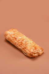 Stuffed Pastry Close-Up on Solid Background