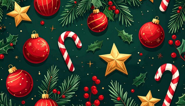 christmas seamless pattern background - Powered by Adobe