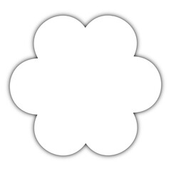 Flower Text Box Realistic Paper Banner with Shadow Effect Frame – Minimal White Background Design for Modern Branding, Mockups, and Web Templates