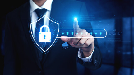 A concept of advanced network security. This system combines password protection with biometric fingerprint authentication and cloud data verification for secure access. Fermion