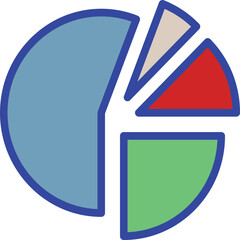 Colorful pie chart data visualization with helvetica and courier fonts