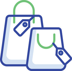 Stylized shopping bag with vibrant color accents