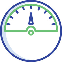 Modern speedometer gauge with dynamic needle and dial