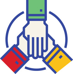 Abstract geometric shapes with vibrant color gradients