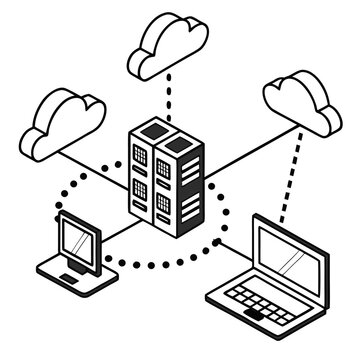 Cloud Computer Icon Vector Design