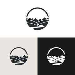 Mountain river logo design