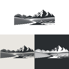 Mountain river logo design